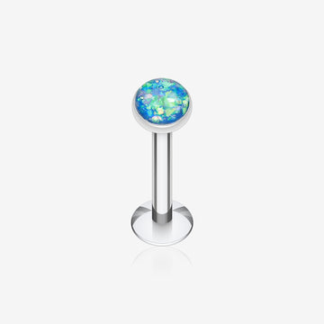 Opal Glitter Shower Dome Steel Labret-Blue